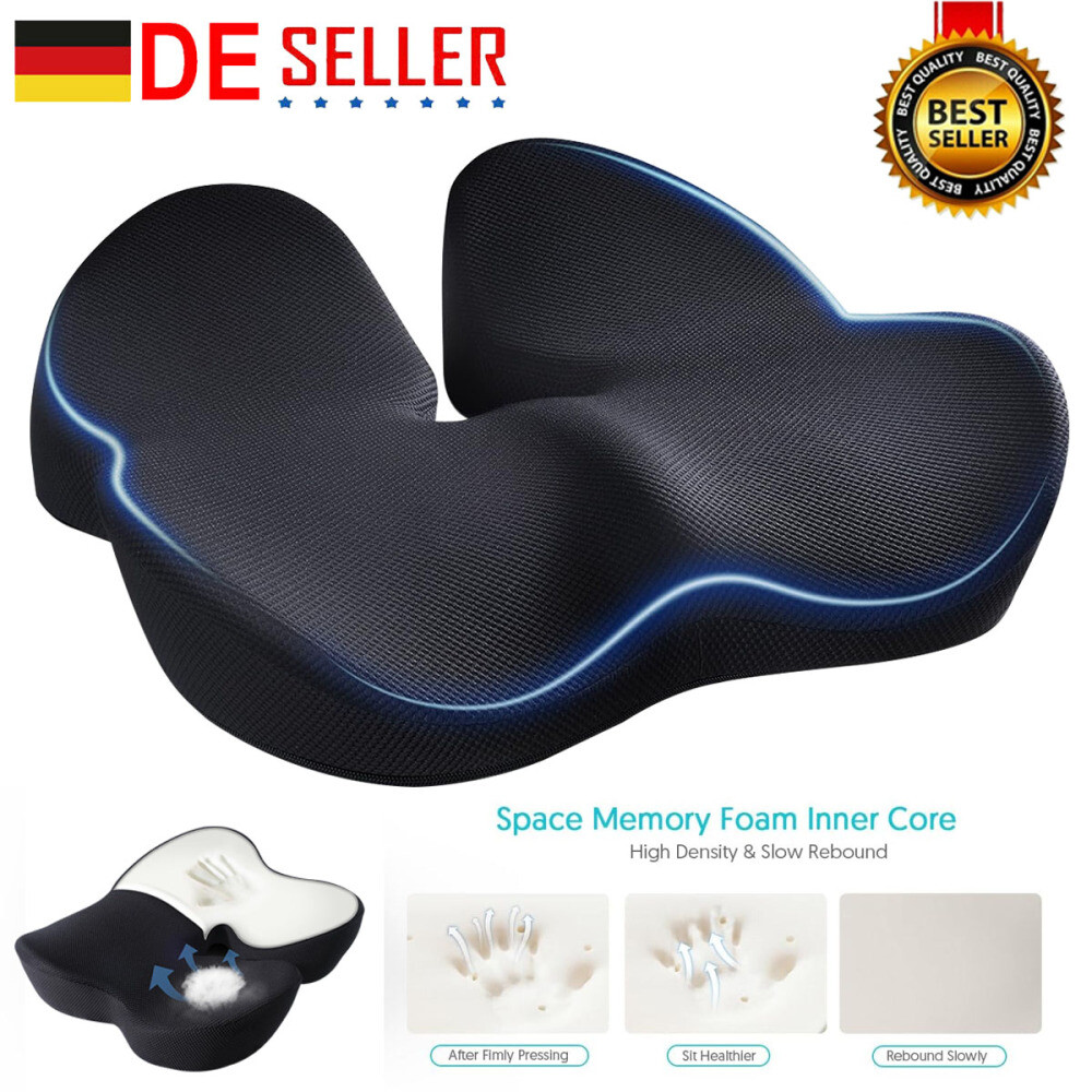Memory Foam Orthopädisches Sitzkissen für Rücken, Ischias Schmerzlinderung Neu
