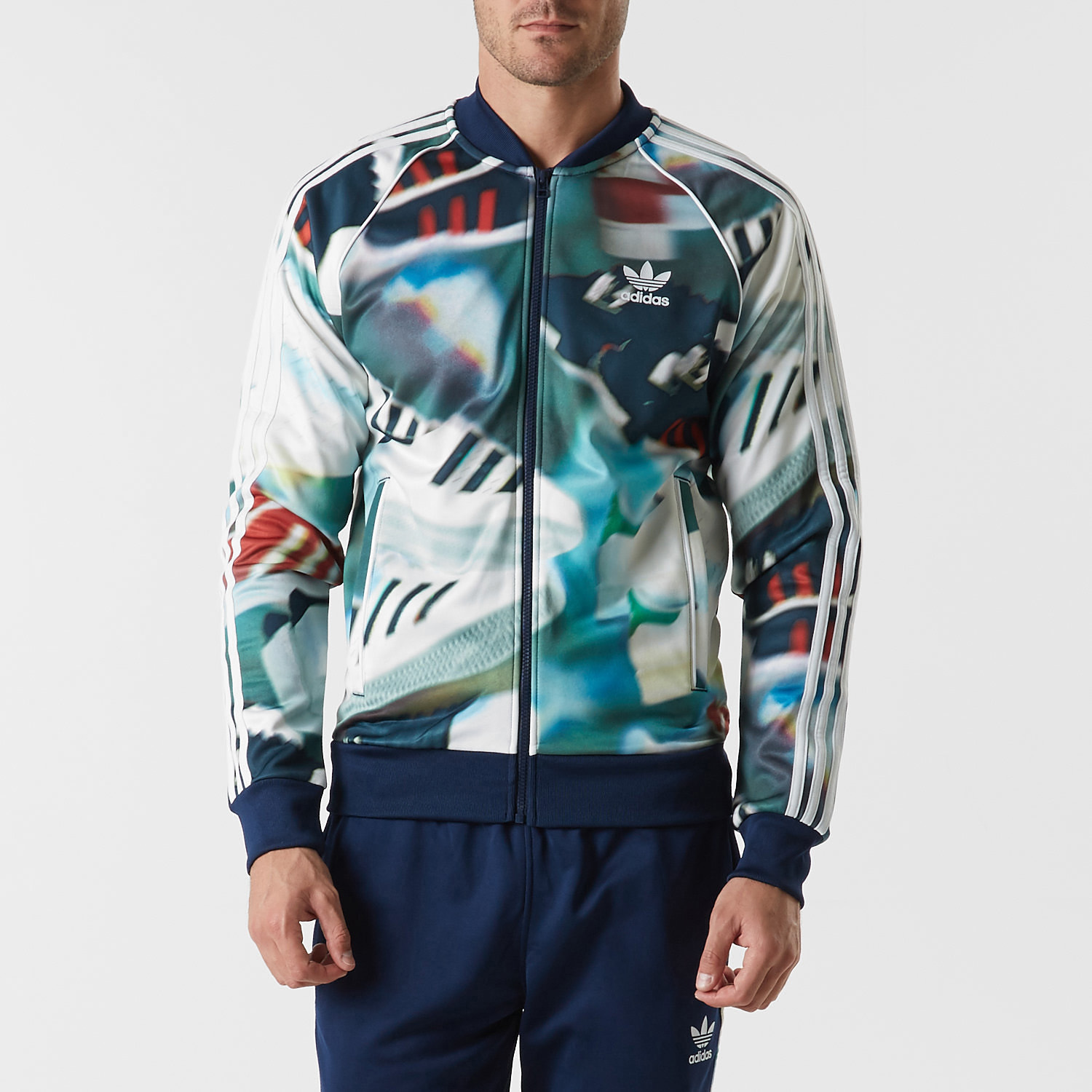 Adidas SHOE CHAOS AOP Track sweat shirt Jacket superstar top firebird Mens sz XL image 8