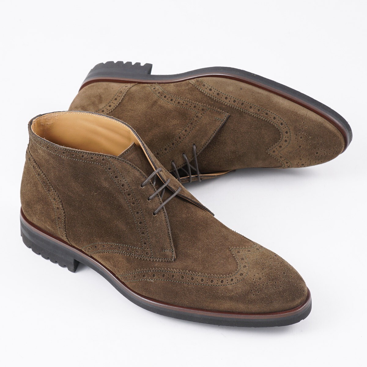 Bianco Man Black Leather Cap-Toe Chukka Boots Romania EU 44 US 10.5 NEW Di Bianco Calgara | Premium Italian Chukka Boot in Burnished  main image 3