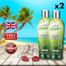 2 x Pro Tan Radically Hemp 10X Dark Tanning Gelee Lotion + Sunbed Goggles
