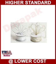 1-1/2" 10YD Organza Ribbon w/ Gold Wire Edge White Ivory L. Blue Burgundy Colors