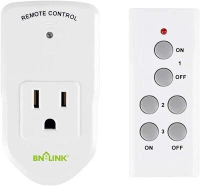 BN-LINK BN LINK Wireless Remote Control Electrical Outlet Switch For Appliance 1 Pack