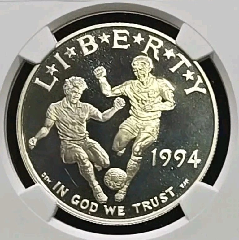 1994 S WORLD CUP - SOCCER - $1 - NGC PF69 UC - SILVER COIN - BROWN LABEL /w OGP - Image 3 of 4