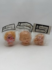 Lot Of 3 Vintage Doll Heads Hong Kong Franks Nursery NOS Clown, Girl, Multi-face