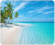 Ocean Tropical Beach Square Mouse Pad 9.5" X 7.9", Sea Blue Summer