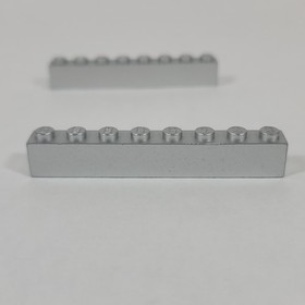 2X LEGO 1X8 Metallic Silver Building Brick Basic Agents 8634 Parts Lot 3008