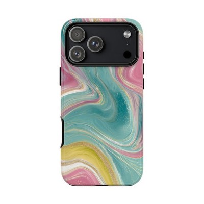Phone Ink - iPhone/Galaxy/Pixel Case - Pastel Liquid Teal Pink Marble