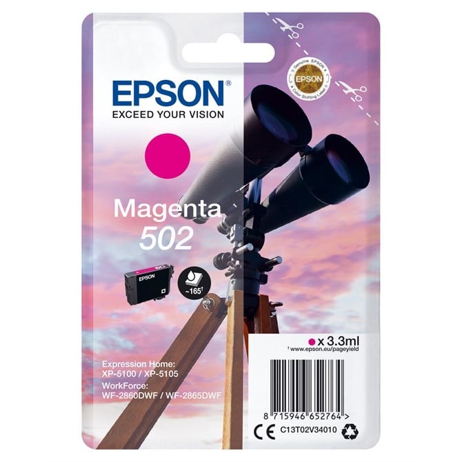 Epson 502 Binoculars Ink Cartridge Magenta C13T02V34010 EP65276 - Image 10
