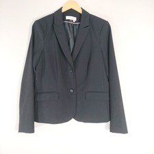 Calvin Klein Black Blazer; Two-Button Career Suit Jacket Professional