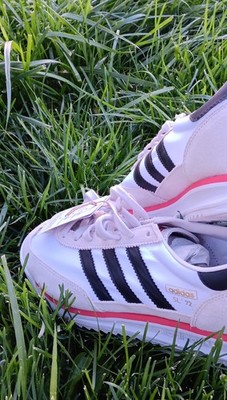 Mens Size 8/Women's 9 - adidas SL72 RS White Black Red Light Tan