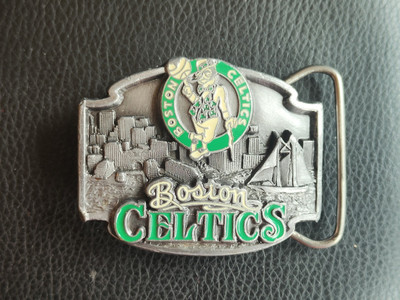 BOSTON CELTICS Gürtelschnalle Zinn 1989 10.000 Exemplare NBA SISKIYOU 