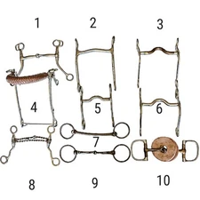 Vintage Western Bit Lot 10 Bits Curb Snaffle Mullen Pony Snaffle Hackamore