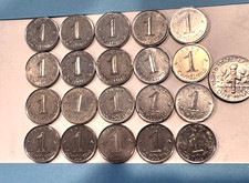 Lot of 20,  1962-1967 France One 1 Centime Wheat Coin Uncirculated