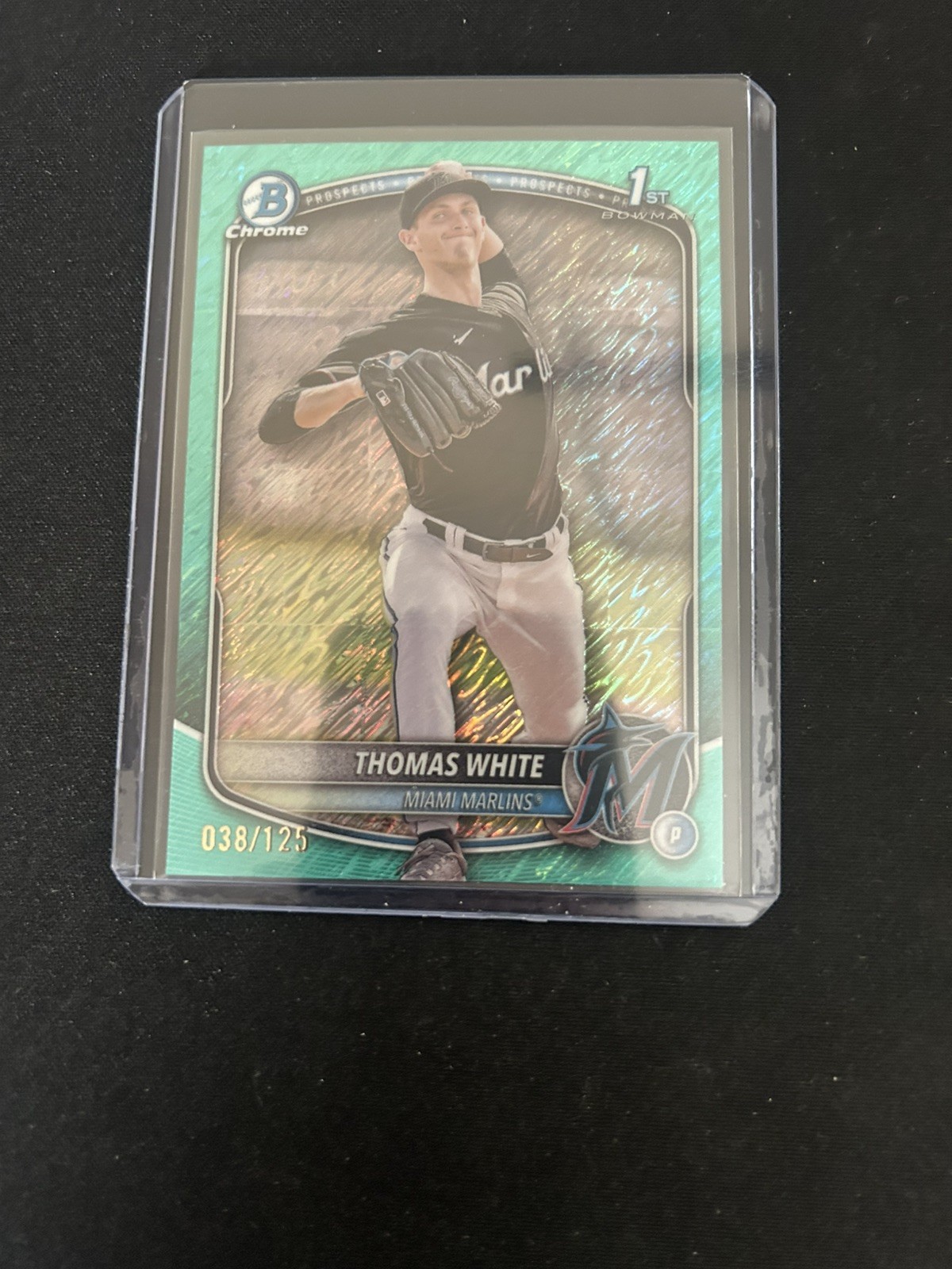 2025 Bowman - Chrome 1st Thomas White #BCP-69 Aqua Shimmer Refractor /125 (RC)