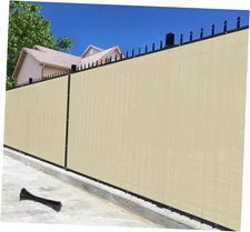 6' x 25' Privacy Fence Screen Beige Net Fencing 90% Blockage Windscreen Mesh 
