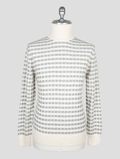 NEW ISAIA WHITE GRAY SILK CASHMERE WOOL SWEATER TURTLENECK EU 54 - US 44 - XL I