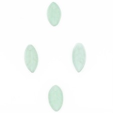 Light Green Sea Glass Leaf Pendants Set of 4 Indonesia Large Hole