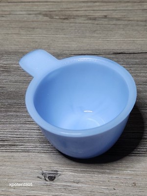 Vtg Deco Jeannette Delphite Blue Milk Glass 1/3 Cup 2  Oz Measuring Tab Handle