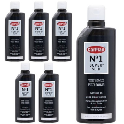 Wetlook Autoreifen Glanzverband Anti-Fling CarPlan No.1 Super Slik 600ml x6