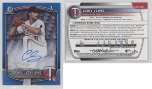 2025 Bowman Chrome Prospect Auto Blue Refractor /150 Cory Lewis #CPA-CLE Auto