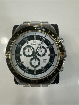 Porsamo Bleu Chronograph Watch Luxury Grand Prix Noir Diamond Bevel Gold Black
