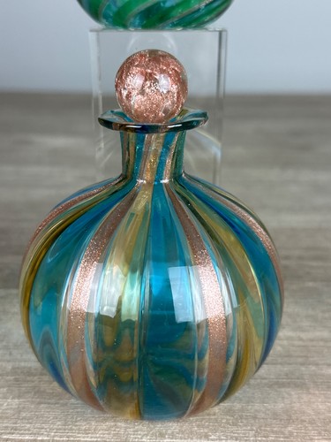 Vase, boule, ancien en verre de Murano, torsade, design vintage x 2 collection - Photo 3 sur 6
