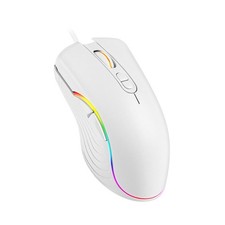 Wired Gaming Mouse RGB Ergonomic LED Backlit USB Gamer Laptop PC White 1 PCS