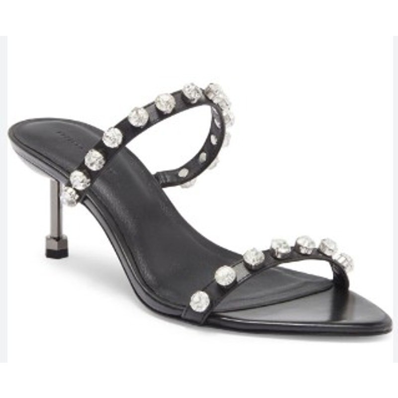 APL NUOVO in scatola Rebecca Minkoff Juliana sandalo cristallo nero cinturino Vamp Slide 8