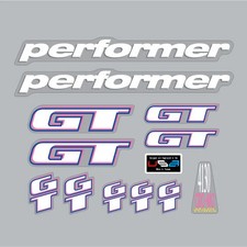 1990 GT BMX - Performer for red frame - on Clear decal set