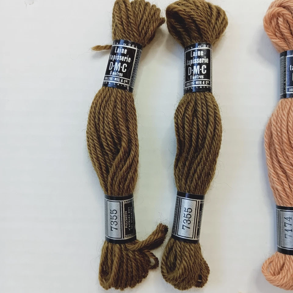 Lot of 11 Vintage DMC 100% Wool Tapestry Skeins - Image 2 of 4