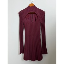 House of CB Evelina Wine Knit Corset Dress Size Medium NWT
