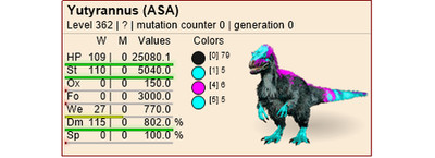Ark ASA Xbox/PC/PS PVE Yuty Yutyrannus Galaxy baby Pair lvl 362