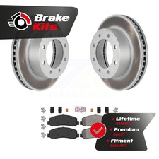 Front Coat Brake Rotor Semi-Metallic Pad Kit For 2005-2009 Ford F-250 Super Duty