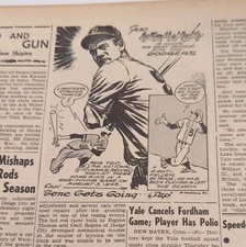 SEPT 29, 1949 NEWSPAPER PAGE #1445- GENE HERMANSKI, BROOKLYN DODGERS BASEBALL ⚾