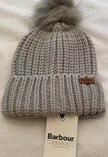 Barbour Womens Saltburn Beanie / Bobble Hat New Pearl Blue