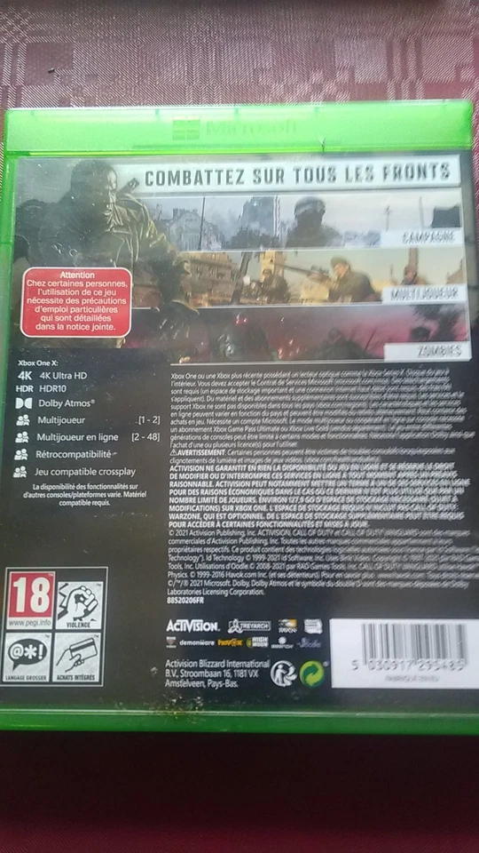 Call Of Duty Vanguard Microsoft Xbox One Et Series X PAL FR CIB Testé, photo 2 sur 3