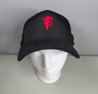 #ad Manchester United Hat – S M – Black – Fleece Stretch – Snapback Cap – NEW $16.98