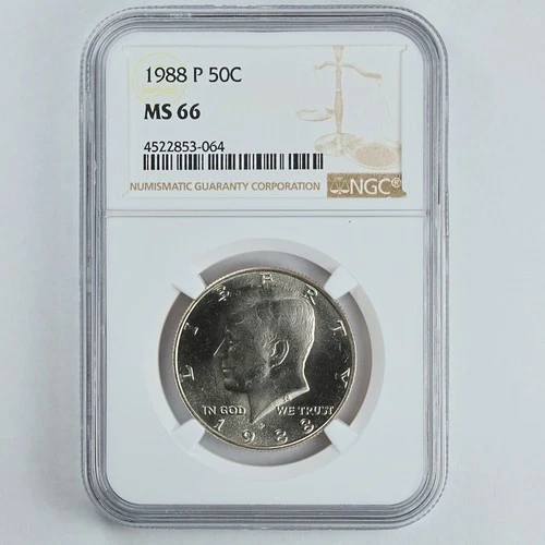 1988-P Kennedy Half Dollar 50c NGC MS66