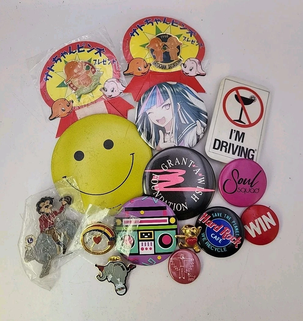 Button pins lot of 50／Vintage ／USA Button pins lot of 50／Vintage ／USA