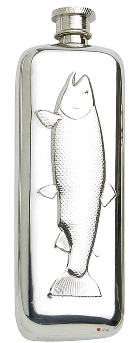 Boot Nip Flask 3oz Fish Pewter Nip Flask Screw Top Great Gift Engravable