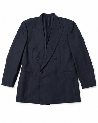Canali Men s Black Pinstripe Double Breasted Blazer Sport Coat 52R Peak Lapel 