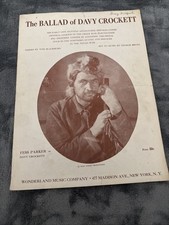 Ballad of Davy Crockett 1954 Sheet Music Fess Parker Disney Television Show