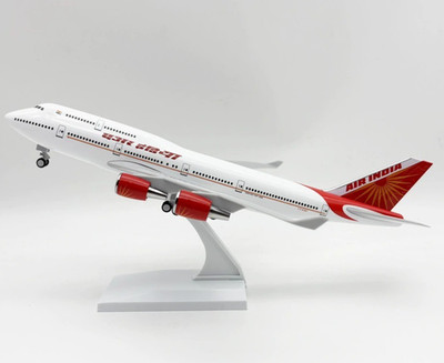 30CM AIR INDIA BOEING 747-400 Passenger Plane Landing Gear  Resin Aircraft Model
