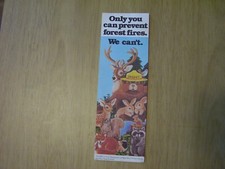 Marque-page SMOKEY BEAR & Friends 1979 CFFP-11 seul vous pouvez prévenir les incendies de forêt
