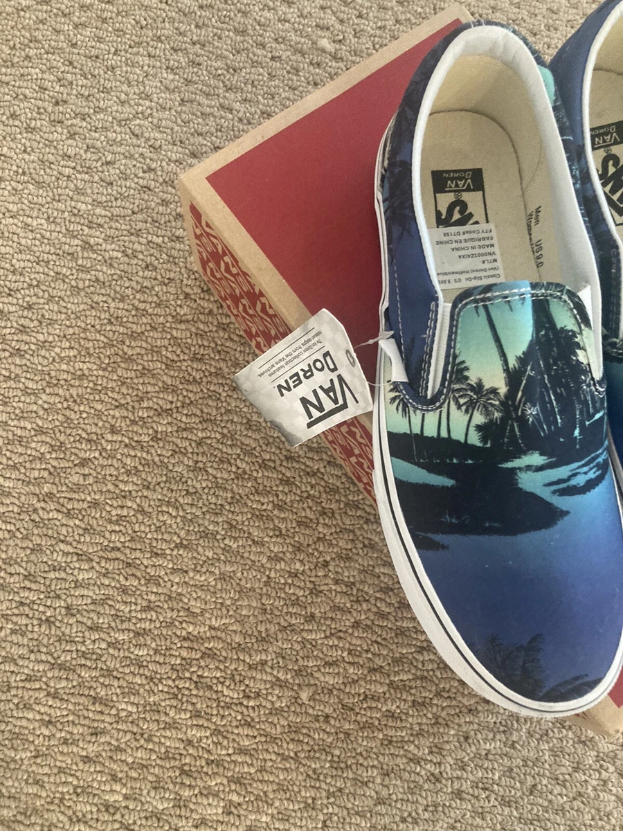 Palm tree hotsell vans slip ons