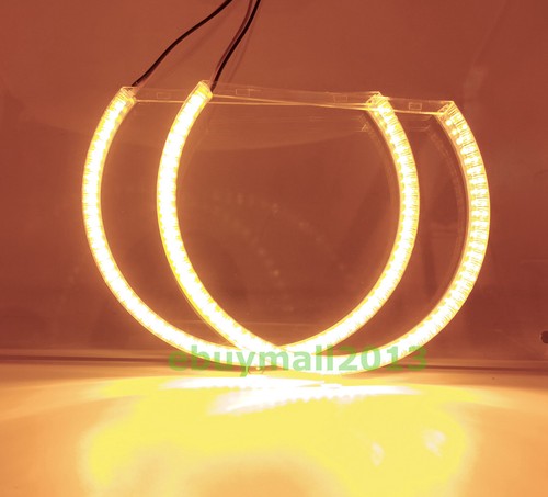 Yellow Amber Halo Ring Demon Devil Angel Eyes For Dodge Challenger 2015-2020 DRL - Picture 9 of 11