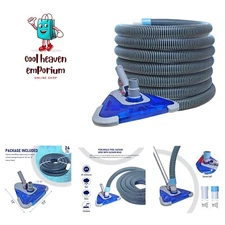 Durable 1-1/2" x 24ft Pool Vacuum with Weighted Head for Immaculate Cleaning