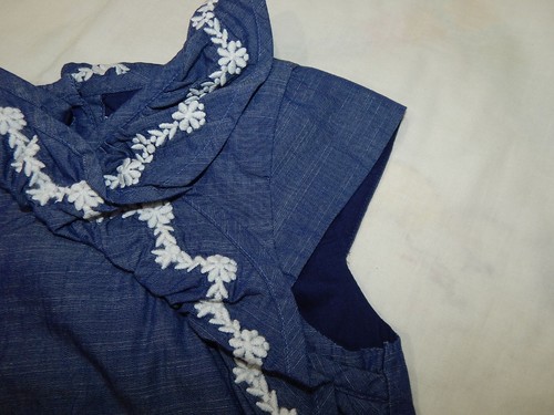Janie and Jack Girls 6 Blue Chambray RESORT Lined Jumper Spring - Picture 6 of 7
