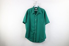 Vintage 70s Streetwear Mens XL Faded Short Sleeve Collared Button Shirt Green