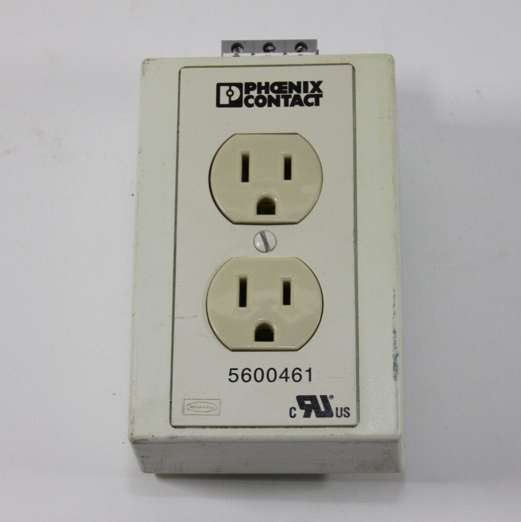 Phoenix Contact Socket EM-DUO 120/15, P/N 5600461 Rail-Mounted Dual Power Outlet